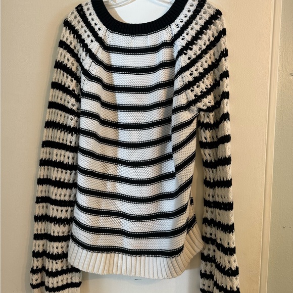 Maeve Eva Crochet Sweater Black and White, NWOT XL - Picture 5 of 13
